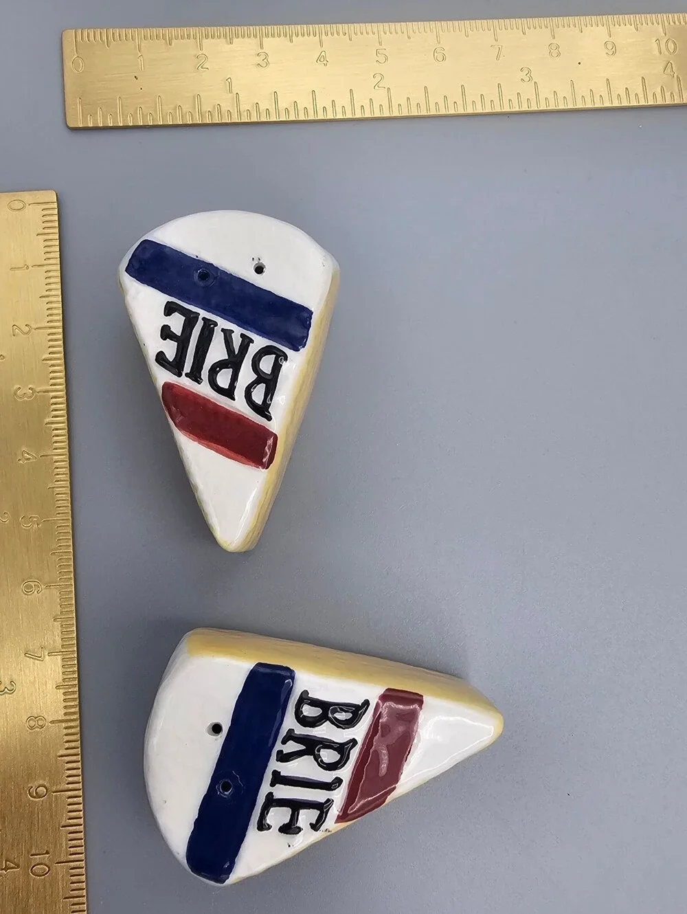 Ceramic Brie Cheese Salt and Pepper Shakers Set